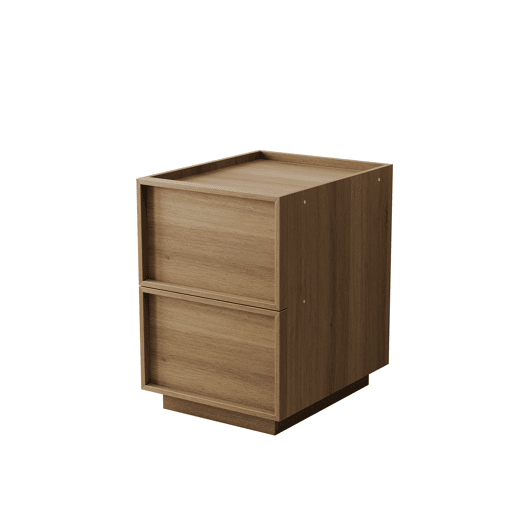 Mesa de cabeceira 38x48x54 cm - Design medieval moderno, gaveta sem puxador - Carvalho