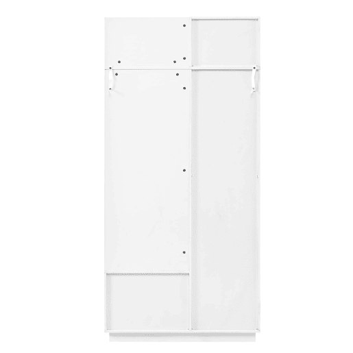 Roupeiro compacto 120x40x90 cm - Espelho, banco, sapateira e ganchos - Branco