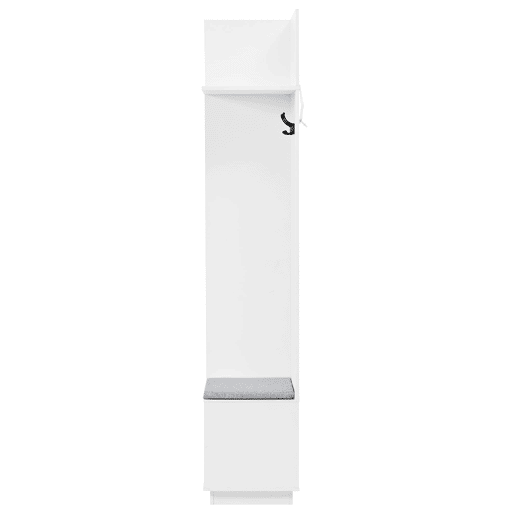 Roupeiro compacto 120x40x90 cm - Espelho, banco, sapateira e ganchos - Branco