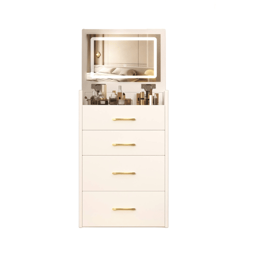 Tocador 3 em 1 60x40x118 cm - espelho aberto, cristal, 3 gavetas - branco Tocador 3 em 1 60x40x118 cm - espelho aberto, cristal, 3 gavetas - branco