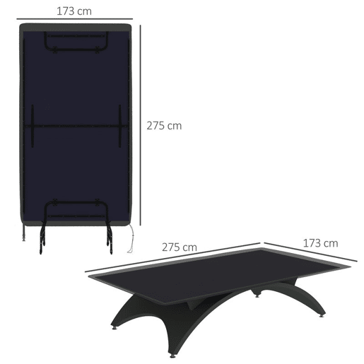SPORTNOW Capa para Mesa de Ping Pong com Fecho, Anti-UV e Impermeável para Interior e Exterior, 275x153x5 cm, Preto