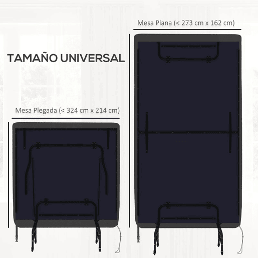 SPORTNOW Capa para Mesa de Ping Pong com Fecho, Anti-UV e Impermeável para Interior e Exterior, 275x153x5 cm, Preto