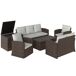 Conjunto de Jardín Ratán PE, Metal Outsunny Conjunto de Jardín Ratán PE, Metal Outsunny Crudo