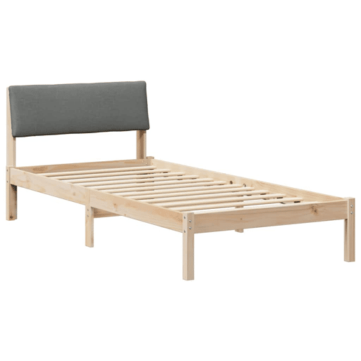 Estrutura de cama de solteiro simple, castanho e cinzento-escuro 90 x 190 cm