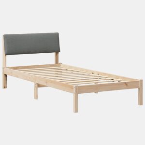 Estrutura de cama de solteiro simple, castanho e cinzento-escuro 90 x 190 cm