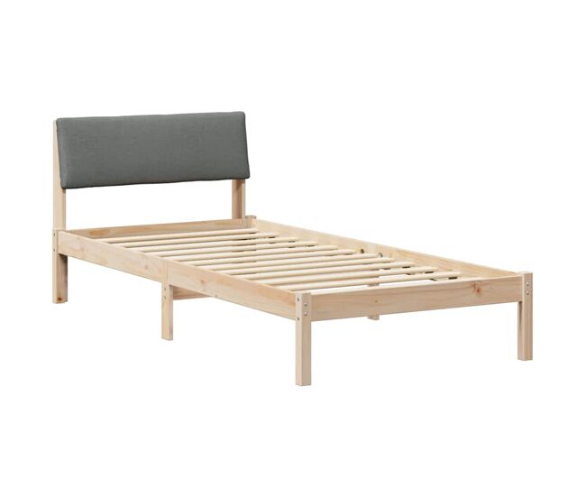 Estructura de cama simple para adultos con cabecera - negro y gris oscuro 90 x 190 cm