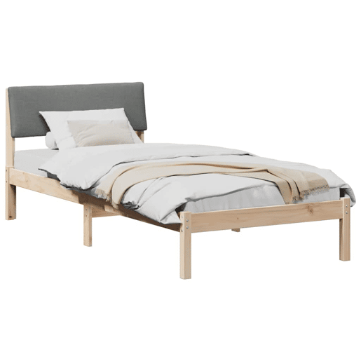 Estrutura de cama de solteiro simple, castanho e cinzento-escuro 90 x 190 cm