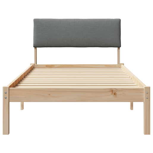 Estrutura de cama de solteiro simple, castanho e cinzento-escuro 90 x 190 cm