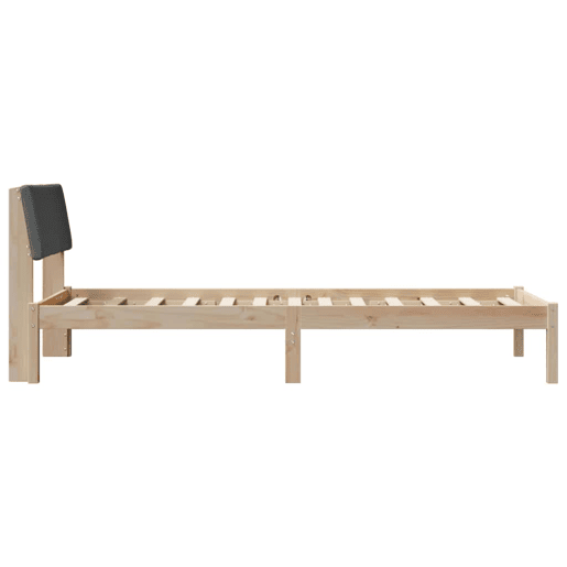 Estrutura de cama de solteiro simple, castanho e cinzento-escuro 90 x 190 cm