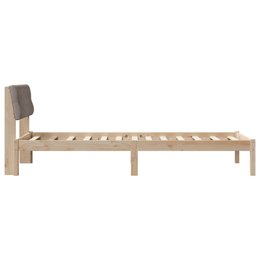Estrutura de cama de solteiro para adultos com cabeceira Marrom e taupe 90 x 200 cm