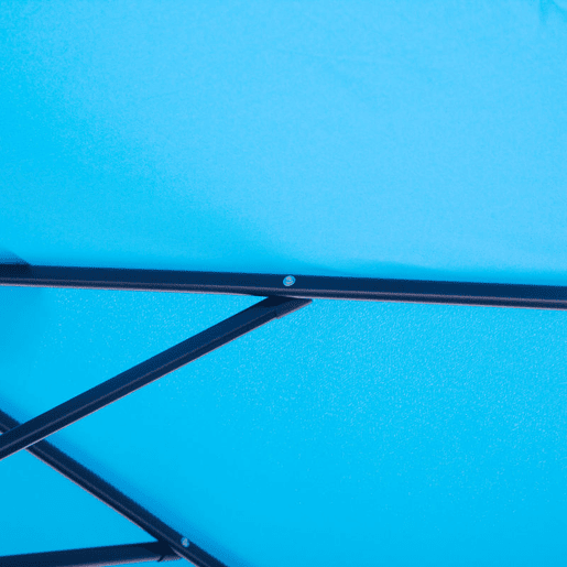 Outsunny Chapéu de Sol de Jardim Ø260x235 cm Chapéu de Sol Reclinável com Manivela Mastro Desmontável em Alumínio e 6 Varetas de Metal para Terraço Exterior Varanda Azul
