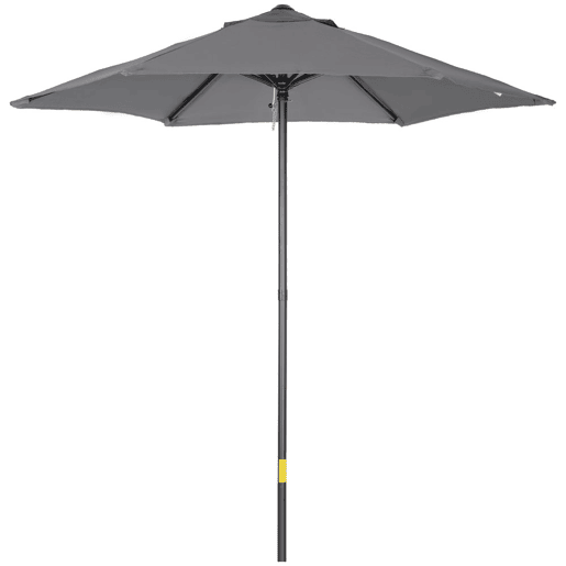 Outsunny Chapéu de Sol para Terraço Exterior Ø2x2 m com Cobertura Ventilada e Mastro Desmontável de Alumínio para Jardim e Pátio Cinzento Escuro