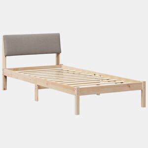 Estrutura de cama de solteiro para adultos com cabeceira Marrom e taupe 90 x 200 cm