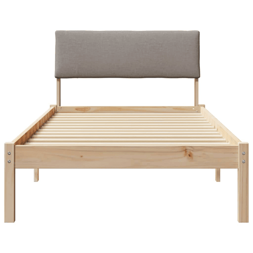 Estrutura de cama de solteiro para adultos com cabeceira Marrom e taupe 90 x 200 cm