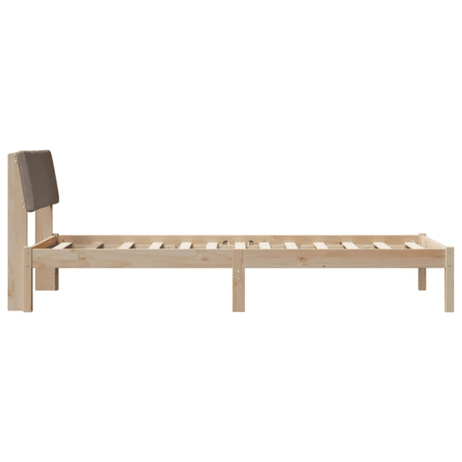 Estrutura de cama de solteiro para adultos com cabeceira Marrom e taupe 90 x 200 cm