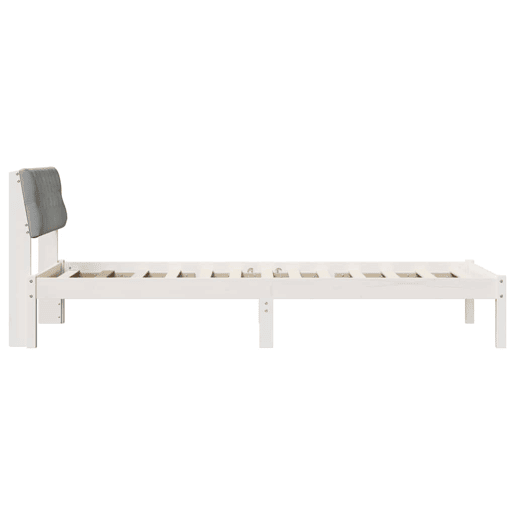 Estrutura de cama de solteiro para adultos Branco e cinza claro 90 x 200 cm