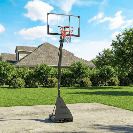 SPORTNOW Tabela de Basquetebol para Exterior, Altura Ajustável 245-305 cm, Cesto Portátil com Rodas, Base Preenchível, Placa Resistente e Sistema de Retorno para Adultos e Adolescentes