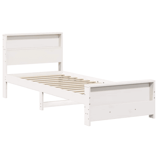 Estrutura de cama de solteiro para adultos - Branco 75 x 190 cm Madeira processada