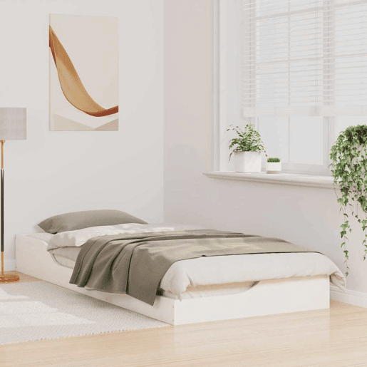 Estrutura de cama de solteiro para adultos - Branco 100 x 210 cm