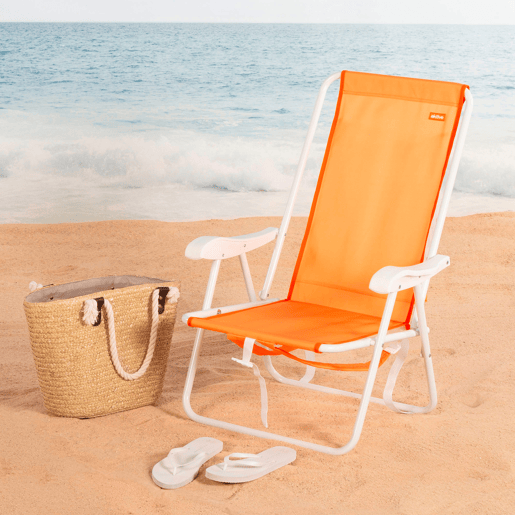 Aktive Beach Cadeira de praia dobrável laranja com mochila 44x40x81cm