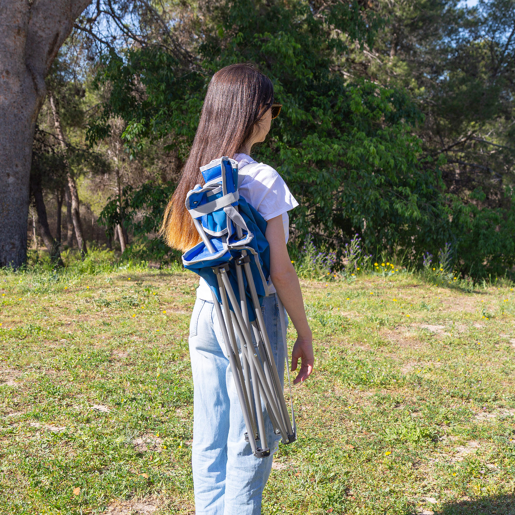 Aktive Cadeira dobrável azul anti-tombamento