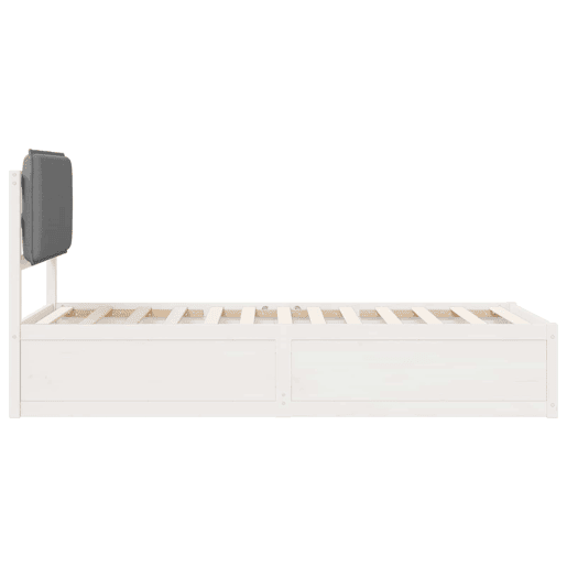 Estrutura de cama de solteiro simple com Cabeceira Estofada Cinzento-claro