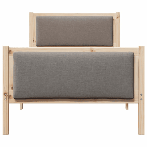 Estrutura de cama de solteiro Design, Cinzento-acastanhado 90 x 200 cm tecido