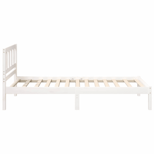 Estrutura de cama de solteiro para adultos - Branco 75 x 190 cm Madeira de Pinheiro Sólida