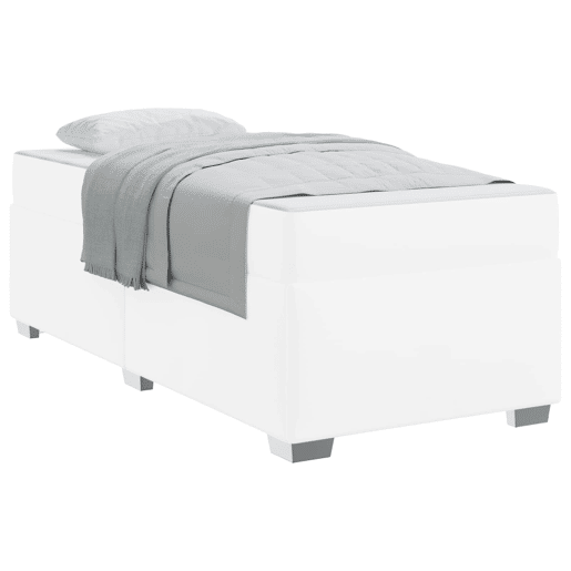 Estrutura de cama de solteiro para adultos com colchão Branco 80 x 200 cm tecido