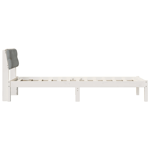 Estrutura de cama de solteiro para adultos Branco e cinza claro 75 x 190 cm