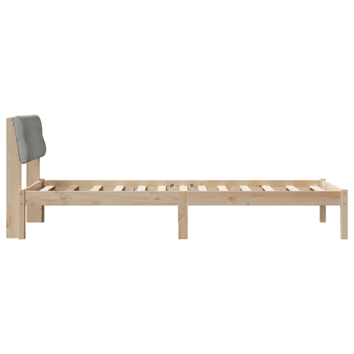 Estrutura de cama de solteiro simple - Marrom e cinza claro 90 x 200 cm