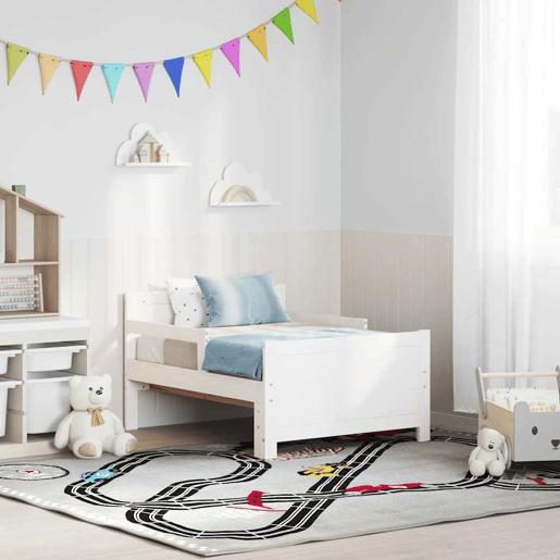 Estrutura de cama de solteiro para adultos - Branco 80 x 200 cm Madeira processada