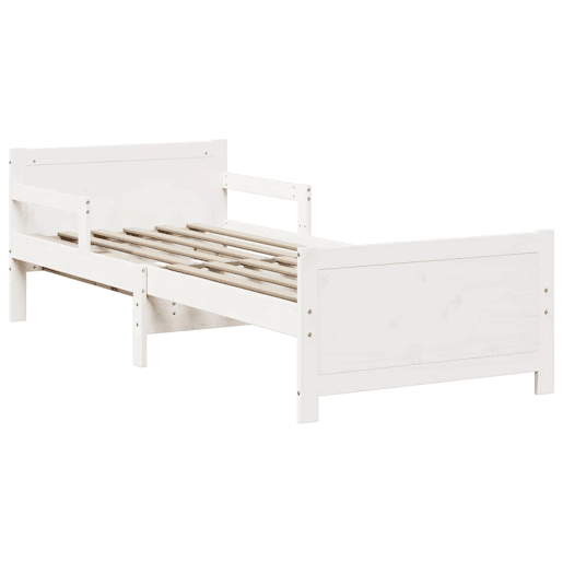 Estrutura de cama de solteiro para adultos - Branco 80 x 200 cm Madeira processada