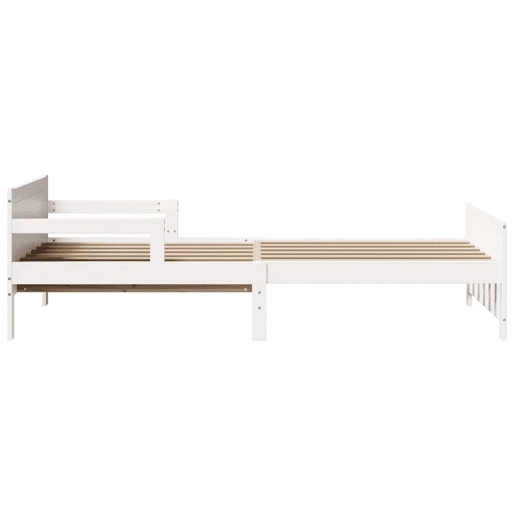 Estrutura de cama de solteiro para adultos - Branco 80 x 200 cm Madeira processada