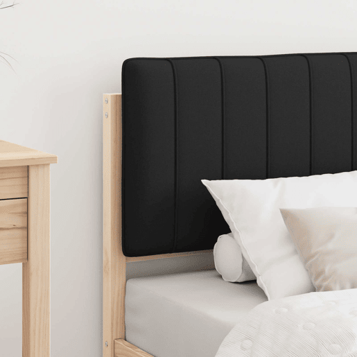 Estrutura de cama de solteiro para adultos com Cabeceira Estofada Preto 80 x 200 cm