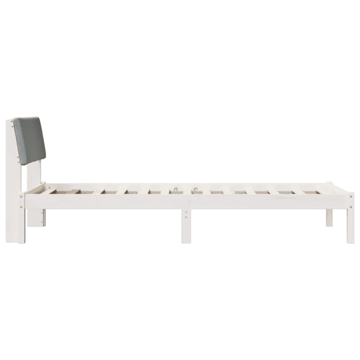 Estrutura de cama de solteiro para adultos Branco e cinza claro 90 x 200 cm
