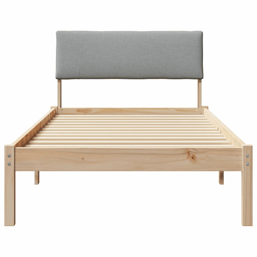 Estrutura de cama de solteiro simple - Marrom e cinza claro 90 x 200 cm