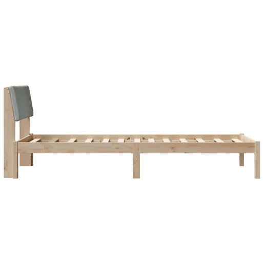 Estrutura de cama de solteiro simple - Marrom e cinza claro 90 x 200 cm