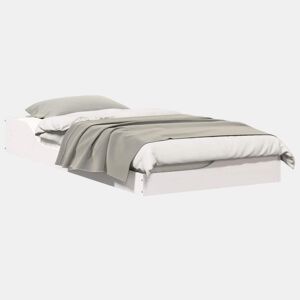 Estrutura de cama de solteiro para adultos - Branco 90 x 190 cm Madeira de Pinheiro Sólida