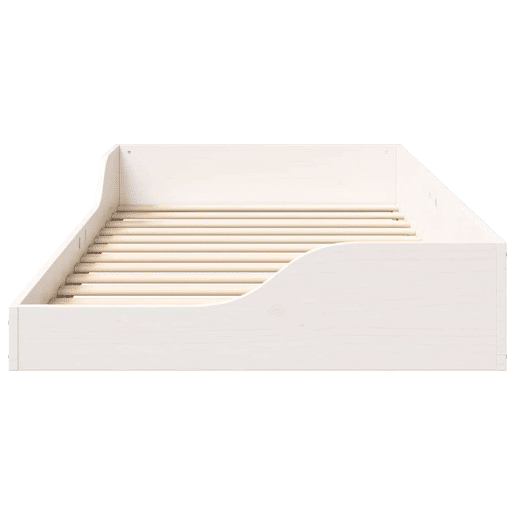 Estrutura de cama de solteiro para adultos - Branco 90 x 190 cm Madeira de Pinheiro Sólida