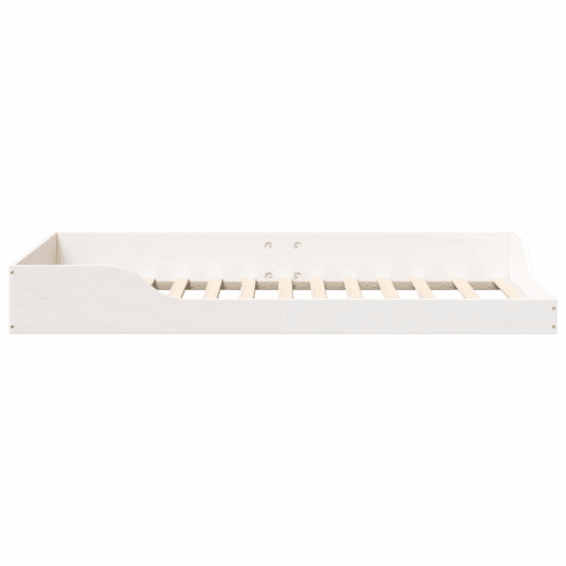 Estrutura de cama de solteiro para adultos - Branco 90 x 190 cm Madeira de Pinheiro Sólida