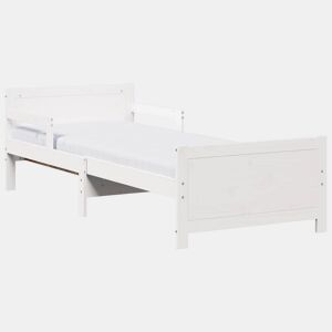 Estrutura de cama de solteiro para adultos - Branco 80 x 200 cm Madeira de Pinheiro Sólida