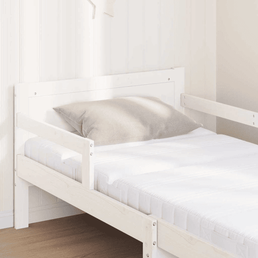 Estrutura de cama de solteiro para adultos - Branco 80 x 200 cm Madeira de Pinheiro Sólida