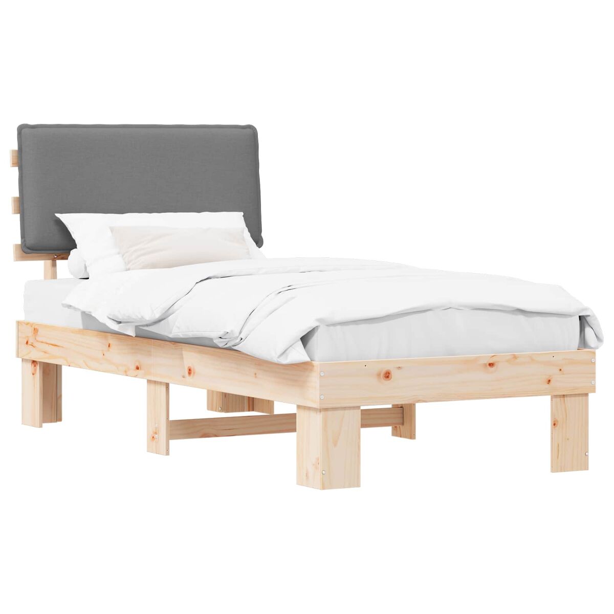 Estructura de cama simple para adultos 103x211 Madera/ Gris Claro
