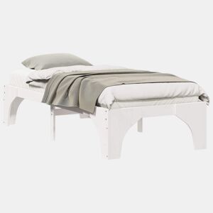 Estrutura de cama de solteiro para adultos - Branco 80 x 200 cm Madeira de Pinheiro Sólida