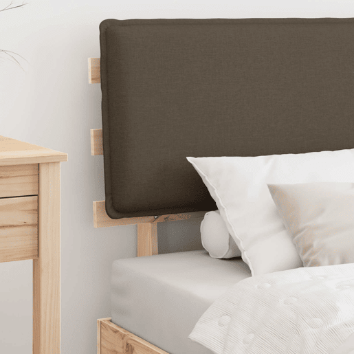 Estrutura de cama de solteiro para adultos com Cabeceira - Estofada Cinzento-acastanhado