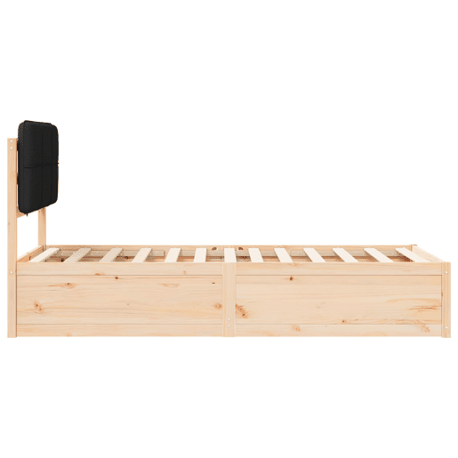 Estrutura de cama de solteiro para adultos com Cabeceira Estofada Preto 90 x 190 cm