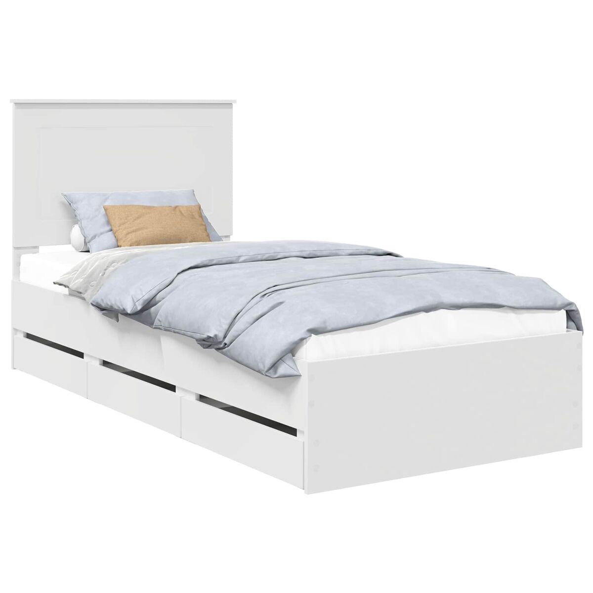 Estructura de cama individual para adultos con cajón 75 x 190 cm madera ingenieril