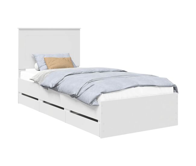 Estructura de cama individual para adultos con cajón 75 x 190 cm madera ingenieril