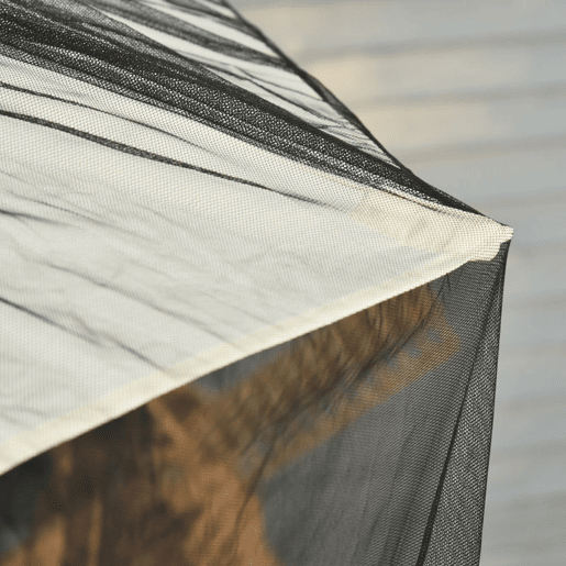 Outsunny Rede Mosquiteira para Chapéus de Sol de Jardim Ø3m Cobertura de Rede de Chapéu de Sol com Zíper e Tubo Enchido com Água para Terraço Balcão Exterior Preto